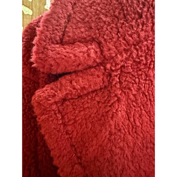 ICONS Cinzia Rocca Wool Teddy Pea Coat Women Brick Red - Picture 8 of 10